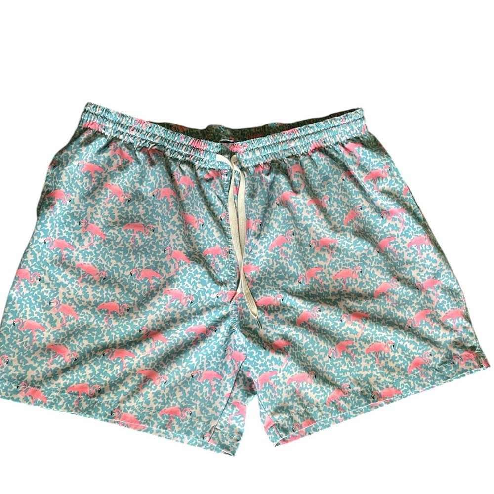 Chubbies Pink and Green Swim Trunks Vibrant Quick-Dry size2Xlarge like new